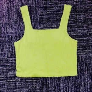American Eagle Medium Lime Green Soft and Sexy Ribbed Tank Top